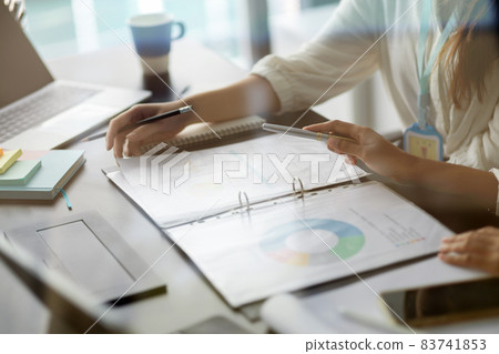 Business people having a financial meeting in the office 83741853