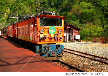 Scenery from the Kurobe Gorge Railway trolley train Scenery from the Kurobe Gorge Railway trolley train 83742468