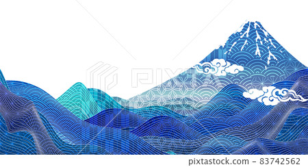 Mt. Fuji wave Japanese pattern background 83742562
