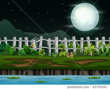Background of nature landscape at night illustration 83743041