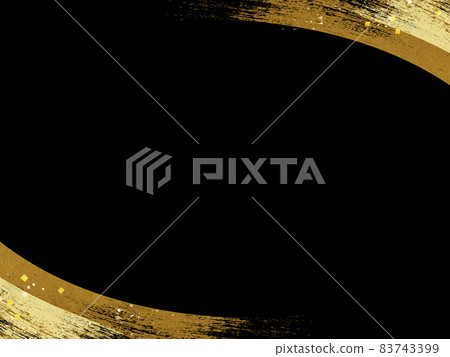 Japanese style background of black and gold leaf 83743399