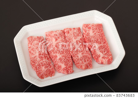 Japanese black beef for grilled ribs (Sendai beef) 83743683