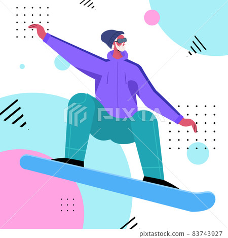 sportsman snowboarding guy doing activities christmas new year holidays celebration winter vacation 83743927