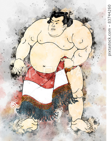 浮世繪相撲手第 44 部分水彩風格 83744260