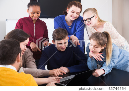 Students working at their project 83744364