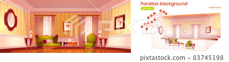 Parallax background with victorian living room 83745198