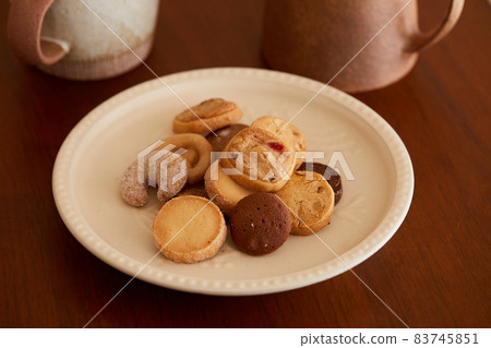 German pastry cookies on a cute plate German pastry cookies on a cute plate 83745851