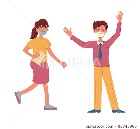 Young people successfully protected from viruses wear masks for prevention. Young people successfully protected from viruses wear masks for prevention. 83745960