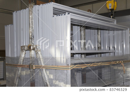 Various elements of steel structures for further assembly 83746329
