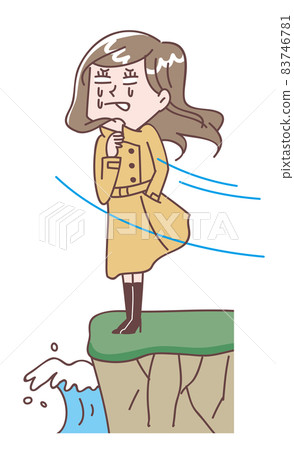 Woman mourning on the cliff 83746781