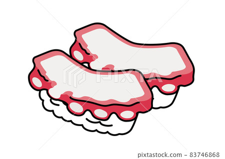 Main line ant simple cartoon sushi / sushi illustration | Octopus nigiri sushi illustration 83746868