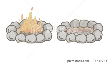 Camp bonfire illustration Camp bonfire illustration 83747231