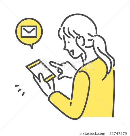 A woman checking an email on her smartphone 83747879