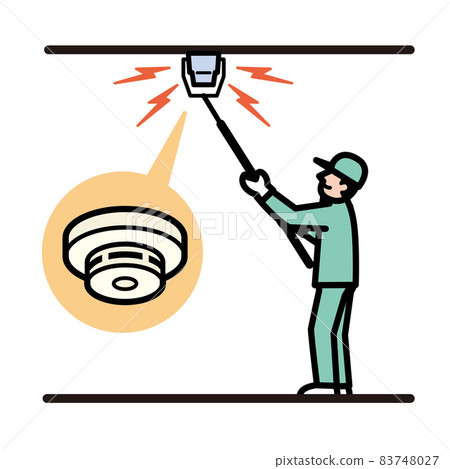 Fire detector, fire alarm, regular inspection,... - Stock Illustration ...