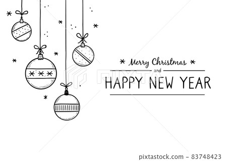 Doodle christmas ball element set 83748423