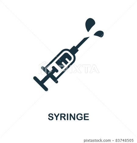 Syringe icon. Monochrome sign from vaccination collection. Creative Syringe icon illustration for web design, infographics and more 83748505