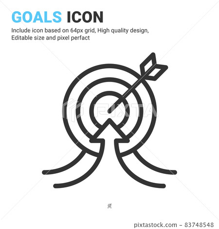 Goals icon vector with outline style isolated...-插圖素材 [83748548] - PIXTA圖庫