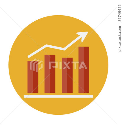 Graphic icon vector. Simple growth sign. Statistics growing graphic. Graphic icon vector. Simple growth sign. Statistics growing graphic. 83749423