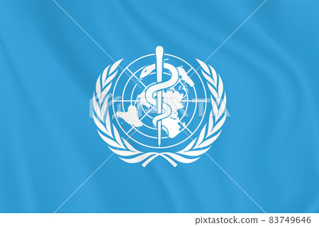 World Health Organization flag. WHO Logo or Symbol 83749646