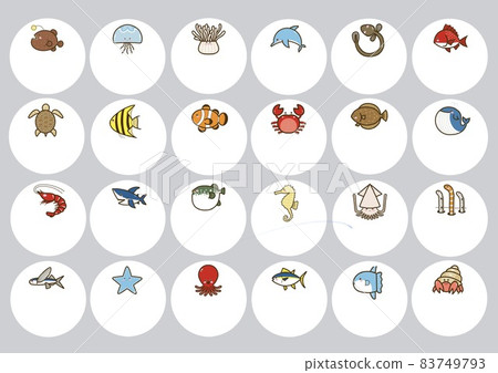 海洋生物可愛 nameplate_round ① 83749793