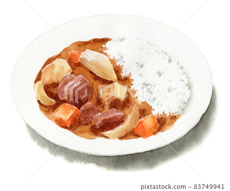 Analog watercolor curry rice 83749941