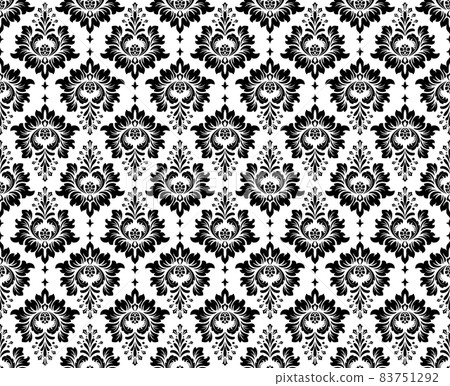 Flower geometric pattern. Seamless background. White and black ornament 83751292