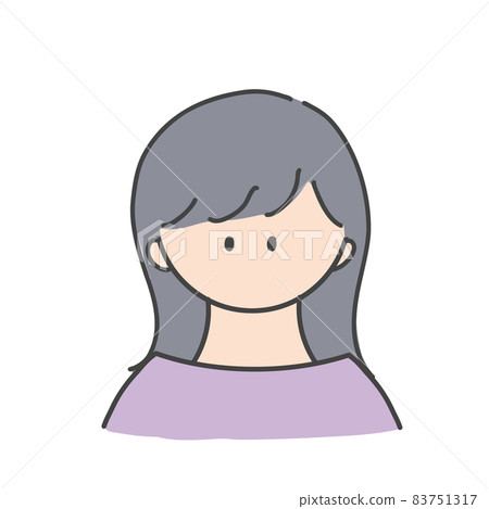 Long hair girl bust up icon illustration Long hair girl bust up icon illustration 83751317
