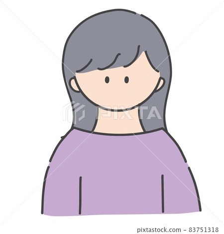 Long hair girl bust up icon illustration Long hair girl bust up icon illustration 83751318