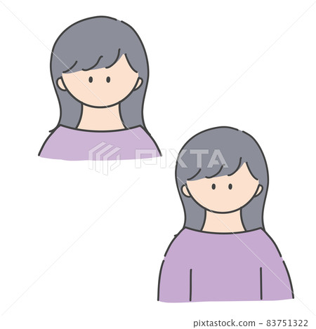 Long hair girl bust up icon illustration Long hair girl bust up icon illustration 83751322
