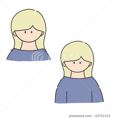 Long hair girl bust up icon illustration Long hair girl bust up icon illustration 83751323