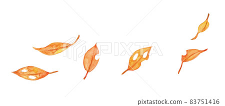 Dead leaves dancing in the wind [Hand-painted watercolor] 83751416