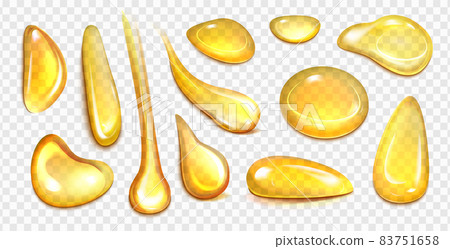 Realistic golden drops different shapes of organic cosmetic Realistic golden drops different shapes of organic cosmetic 83751658