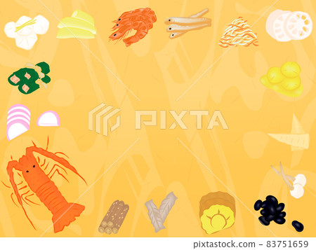 Japanese background illustration of New Year dishes Japanese background illustration of New Year dishes 83751659