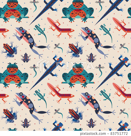 Weird Amphibians and Quirky Frogs Pattern 83751772