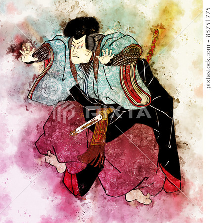 Ukiyo-e Ishikawa Goemon Part 2 Watercolor style - Stock Illustration ...