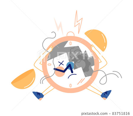 Broken Clock Character Sitting with Sad Face Vector Illustration Broken Clock Character Sitting with Sad Face Vector Illustration 83751816