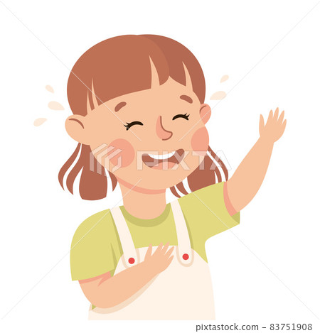Little Girl Demonstrating Facial Expression and Emotion Laughing Vector Illustration Little Girl Demonstrating Facial Expression and Emotion Laughing Vector Illustration 83751908