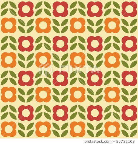 Showa retro floral pattern 83752102