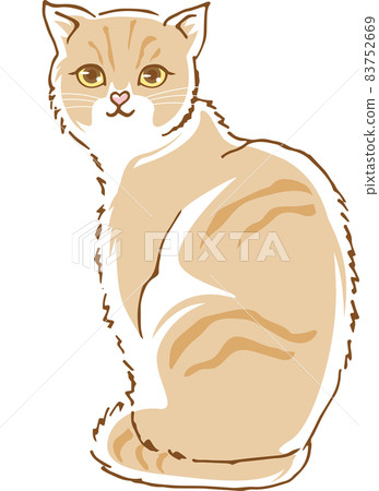 一隻可愛的貓轉身的圖像插圖 一隻可愛的貓轉身的圖像插圖 83752669