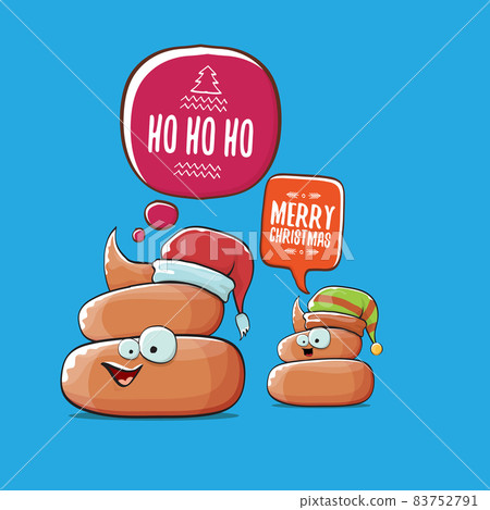 Santa Poo Funky christmas hand drawn greeting card.... - Stock Illustration ...