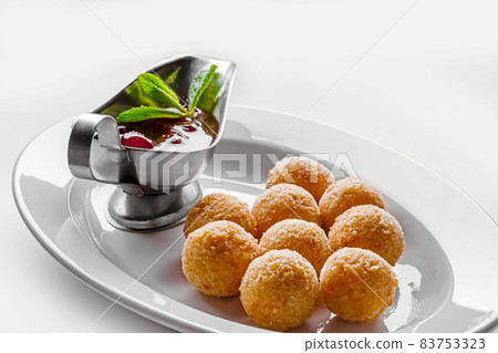 Deep fried cheese balls for buffet dinner. Catering food for gala dinner or event. 83753323