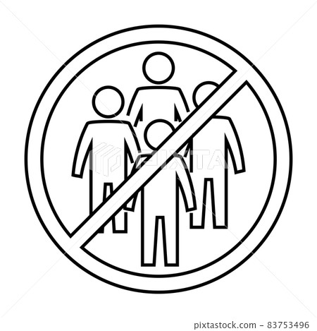 Social distancing icon in outline style. No gathering. Keep your distance. Avoid crowds. Social distancing prevention virus icon. Vector Social distancing icon in outline style. No gathering. Keep your distance. Avoid crowds. Social distancing prevention virus icon. Vector 83753496