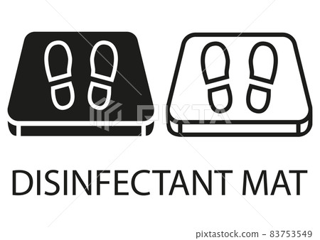 Disinfectant mat. Sanitizing mats. Antibacterial entry rug in flat style. Disinfecting entry carpet for shoes. Vector Disinfectant mat. Sanitizing mats. Antibacterial entry rug in flat style. Disinfecting entry carpet for shoes. Vector 83753549