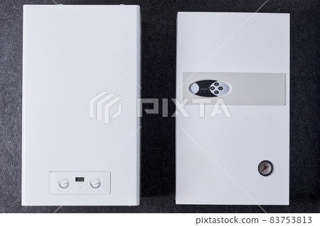 Dual-circuit gas boiler. Gas boiler for home heating. Wall double-bithermic boiler for heating and hot water Dual-circuit gas boiler. Gas boiler for home heating. Wall double-bithermic boiler for heating and hot water 83753813