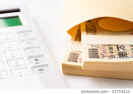 Banknote and calculator in an envelope 83754232
