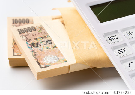 Banknote and calculator in an envelope 83754235