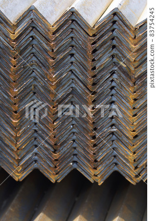 Metal profile angle in packs at the warehouse of metal products 83754245