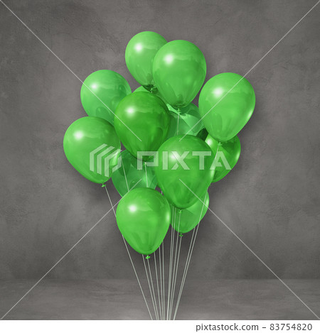 Green balloons bunch on a grey wall background - Stock Illustration ...