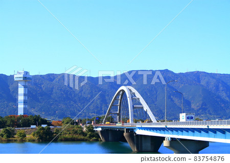 岐阜縣會津市長良河和綠泰特/ Observation望塔周圍的風景 83754876