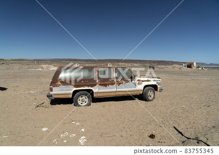 old abandoned car in junkyard in Baja California Sur Mexico 83755345